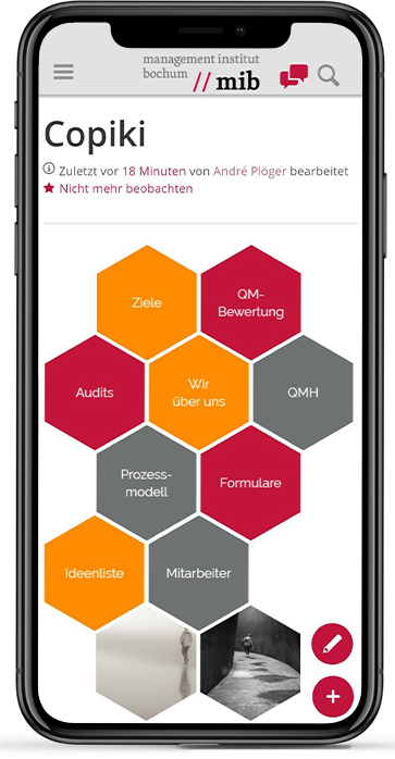 Handy mt der Startseite von unserem Copiki Managementsystem